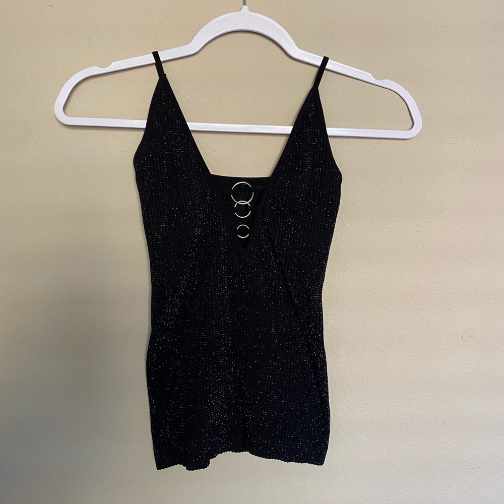 Black Sparkly Crop Top